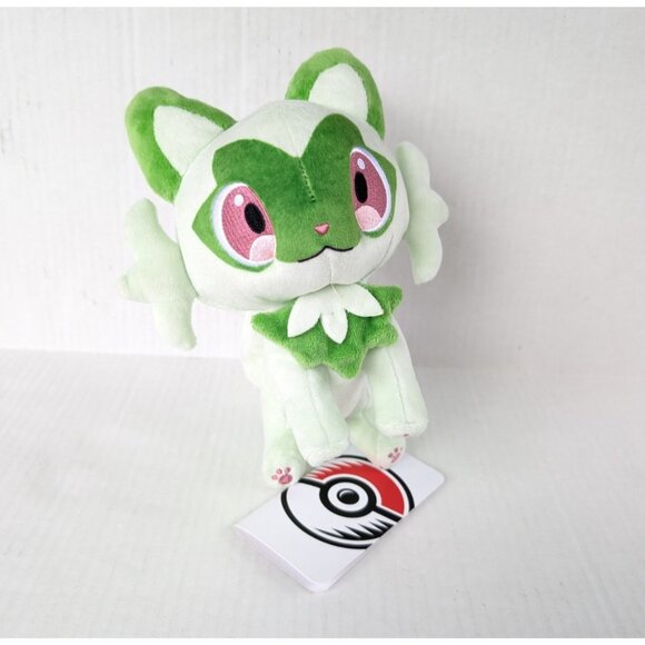 Pokemon Center Sprigatito Plush NWT 7" Scarlet Violet Green Cat Stuffed Animal - Picture 1 of 8